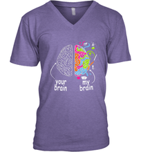 Load image into Gallery viewer, Neurodiversity brain Gift idea for Dyslexia ADHD Autism ASD Men's V-Neck

