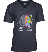 Load image into Gallery viewer, Neurodiversity brain Gift idea for Dyslexia ADHD Autism ASD Men's V-Neck
