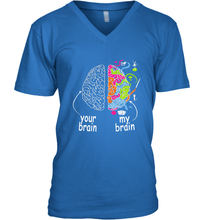 Load image into Gallery viewer, Neurodiversity brain Gift idea for Dyslexia ADHD Autism ASD Men's V-Neck
