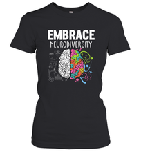 Load image into Gallery viewer, Embrace Neurodiversity Brain ADHD Autism Awareness Women's T-Shirt
