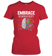 Load image into Gallery viewer, Embrace Neurodiversity Brain ADHD Autism Awareness Women's T-Shirt
