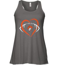 Load image into Gallery viewer, Oklahoma State Cowboys Large Heart  Football  Team Women's Racerback Tank
