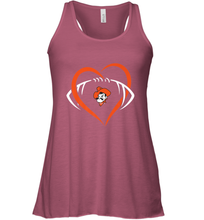 Load image into Gallery viewer, Oklahoma State Cowboys Large Heart  Football  Team Women's Racerback Tank
