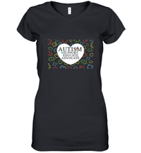 Load image into Gallery viewer, Autism Support Educate Advocate Autism Awareness T shirt Women's V-Neck T-Shirt
