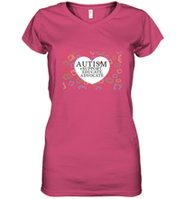 Load image into Gallery viewer, Autism Support Educate Advocate Autism Awareness T shirt Women's V-Neck T-Shirt
