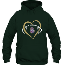 Load image into Gallery viewer, James Madison Dukes Large Heart  Football  Team Hooded Sweatshirt
