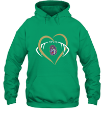 Load image into Gallery viewer, James Madison Dukes Large Heart  Football  Team Hooded Sweatshirt
