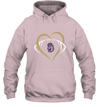 Load image into Gallery viewer, James Madison Dukes Large Heart  Football  Team Hooded Sweatshirt
