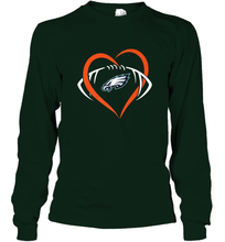 Load image into Gallery viewer, NFL Philadelphia Eagles Heart Love Football Long Sleeve T-Shirt
