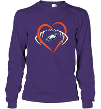 Load image into Gallery viewer, NFL Philadelphia Eagles Heart Love Football Long Sleeve T-Shirt
