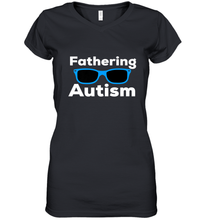Load image into Gallery viewer, Fathering Autism Shades Women's V-Neck T-Shirt
