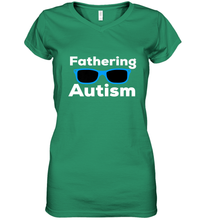 Load image into Gallery viewer, Fathering Autism Shades Women's V-Neck T-Shirt
