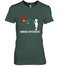 Load image into Gallery viewer, Embrace Differences  Support Autism Awareness Day Tee Women's Premium T-Shirt
