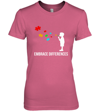Load image into Gallery viewer, Embrace Differences  Support Autism Awareness Day Tee Women's Premium T-Shirt

