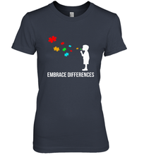 Load image into Gallery viewer, Embrace Differences  Support Autism Awareness Day Tee Women's Premium T-Shirt
