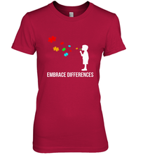 Load image into Gallery viewer, Embrace Differences  Support Autism Awareness Day Tee Women's Premium T-Shirt
