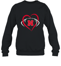 Load image into Gallery viewer, Nebraska Cornhuskers Large Heart  Football  Team Premium Crewneck Sweatshirt
