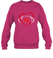 Load image into Gallery viewer, Nebraska Cornhuskers Large Heart  Football  Team Premium Crewneck Sweatshirt
