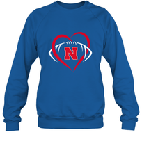 Load image into Gallery viewer, Nebraska Cornhuskers Large Heart  Football  Team Premium Crewneck Sweatshirt

