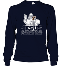 Load image into Gallery viewer, Jesus Drafted My Football Team Fantasy Football Draft Day Long Sleeve T-Shirt
