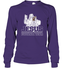 Load image into Gallery viewer, Jesus Drafted My Football Team Fantasy Football Draft Day Long Sleeve T-Shirt
