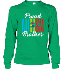 Load image into Gallery viewer, Proud Autism Brother Awareness Support Premium T Shirt Long Sleeve T-Shirt
