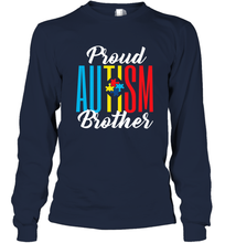 Load image into Gallery viewer, Proud Autism Brother Awareness Support Premium T Shirt Long Sleeve T-Shirt

