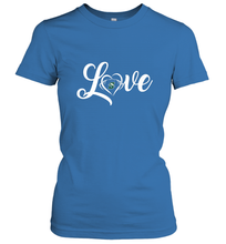 Load image into Gallery viewer, Stetson Hatters Love Heart  Football  Team Premium Women's T-Shirt

