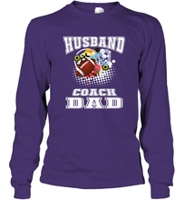 Load image into Gallery viewer, Husband Coach Dad Football Family Sports Team Game Long Sleeve T-Shirt
