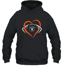 Load image into Gallery viewer, NFL Oakland Raiderss Heart Love Football Hooded Sweatshirt
