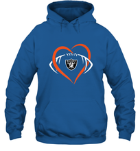 Load image into Gallery viewer, NFL Oakland Raiderss Heart Love Football Hooded Sweatshirt
