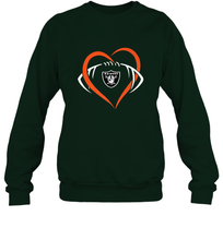 Load image into Gallery viewer, NFL Oakland Raiderss Heart Love Football Crewneck Sweatshirt
