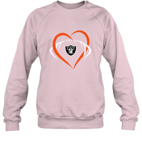 Load image into Gallery viewer, NFL Oakland Raiderss Heart Love Football Crewneck Sweatshirt
