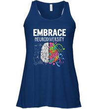 Load image into Gallery viewer, Embrace Neurodiversity Brain ADHD Autism Awareness Women's Racerback Tank
