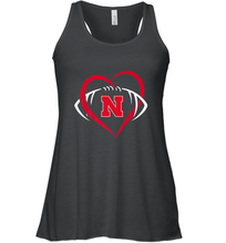 Load image into Gallery viewer, Nebraska Cornhuskers Large Heart  Football  Team Premium Women's Racerback Tank
