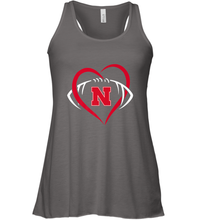 Load image into Gallery viewer, Nebraska Cornhuskers Large Heart  Football  Team Premium Women's Racerback Tank
