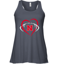 Load image into Gallery viewer, Nebraska Cornhuskers Large Heart  Football  Team Premium Women's Racerback Tank
