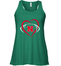 Load image into Gallery viewer, Nebraska Cornhuskers Large Heart  Football  Team Premium Women's Racerback Tank
