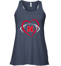 Load image into Gallery viewer, Nebraska Cornhuskers Large Heart  Football  Team Premium Women's Racerback Tank
