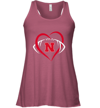 Load image into Gallery viewer, Nebraska Cornhuskers Large Heart  Football  Team Premium Women's Racerback Tank
