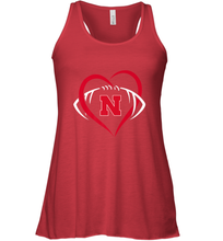 Load image into Gallery viewer, Nebraska Cornhuskers Large Heart  Football  Team Premium Women's Racerback Tank
