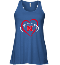 Load image into Gallery viewer, Nebraska Cornhuskers Large Heart  Football  Team Premium Women's Racerback Tank
