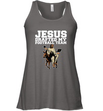 Load image into Gallery viewer, Jesus Drafted My Football Team Fantasy Football Women's Racerback Tank
