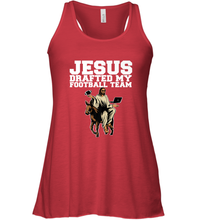 Load image into Gallery viewer, Jesus Drafted My Football Team Fantasy Football Women's Racerback Tank

