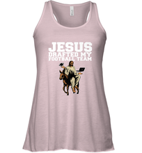 Load image into Gallery viewer, Jesus Drafted My Football Team Fantasy Football Women's Racerback Tank
