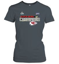 Load image into Gallery viewer, Youth Kansas City Chiefs NFL Pro Line by Fanatics Super Bowl LIV Champions Trophy Women's T-Shirt
