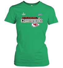 Load image into Gallery viewer, Youth Kansas City Chiefs NFL Pro Line by Fanatics Super Bowl LIV Champions Trophy Women's T-Shirt
