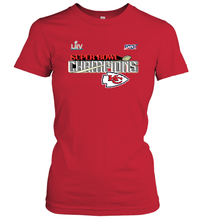Load image into Gallery viewer, Youth Kansas City Chiefs NFL Pro Line by Fanatics Super Bowl LIV Champions Trophy Women's T-Shirt
