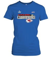 Load image into Gallery viewer, Youth Kansas City Chiefs NFL Pro Line by Fanatics Super Bowl LIV Champions Trophy Women's T-Shirt
