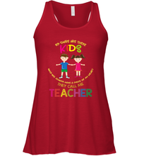 Load image into Gallery viewer, They Call Me Teacher School Kids Fun Appreciation Women's Racerback Tank
